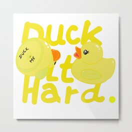 Duck It Hard Metal Print | Animal, Digital, Graphic Design, Comic 