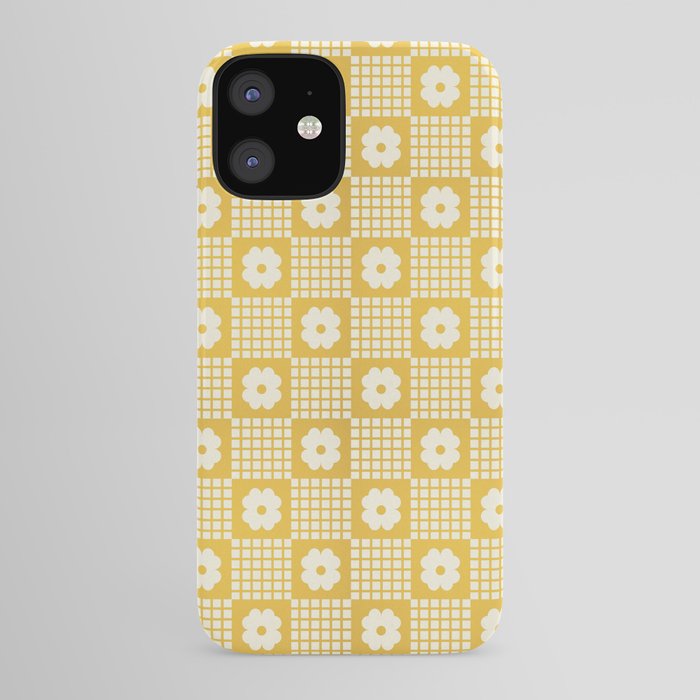 Check and Flowers iPhone Case