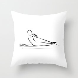 Pilates, rowing on the reformer Throw Pillow