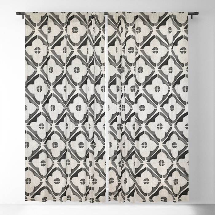 Moroccan Boho Black & White Pattern Blackout Curtain by cateandrainn ...