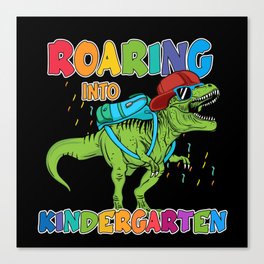 Kindergarten dinosaur back to school Canvas Print