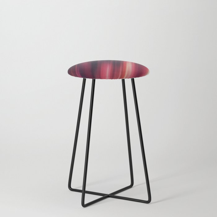 Merune, Black, Red abstract Glitch Design  Counter Stool