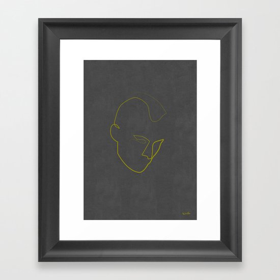 One Line Taxi Driver Framed Art Print
