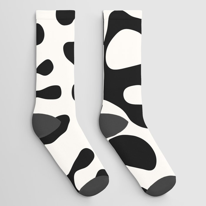 White Matisse cut outs seaweed pattern 3 Socks