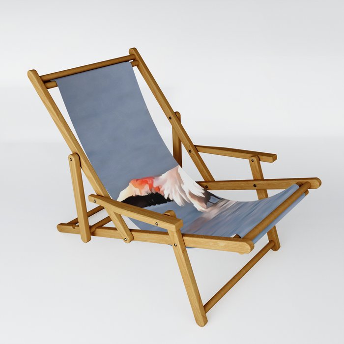 Sunbathing Or Wing-Drying Flamingo Art Sling Chair