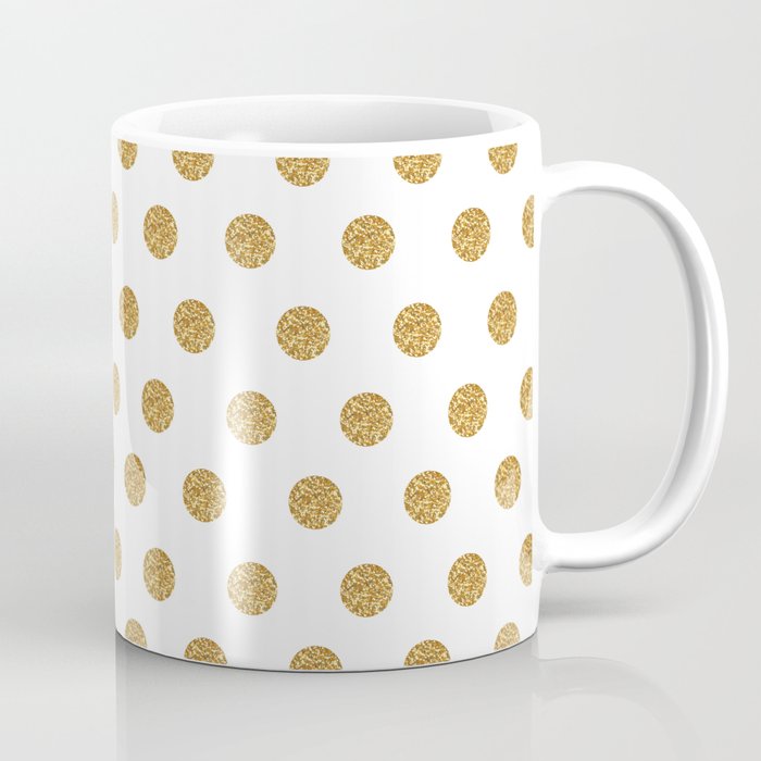 Gold Glitter Polka Dots Coffee Mug