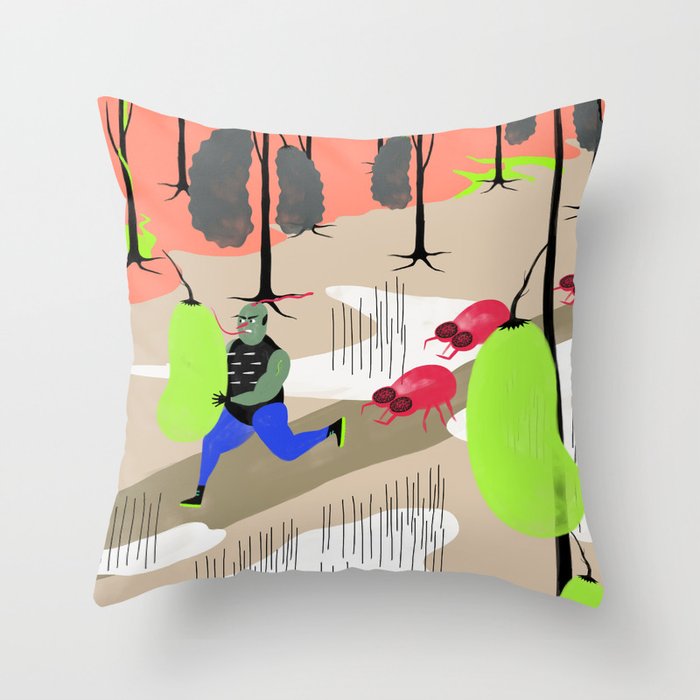Runnig for hatred Throw Pillow