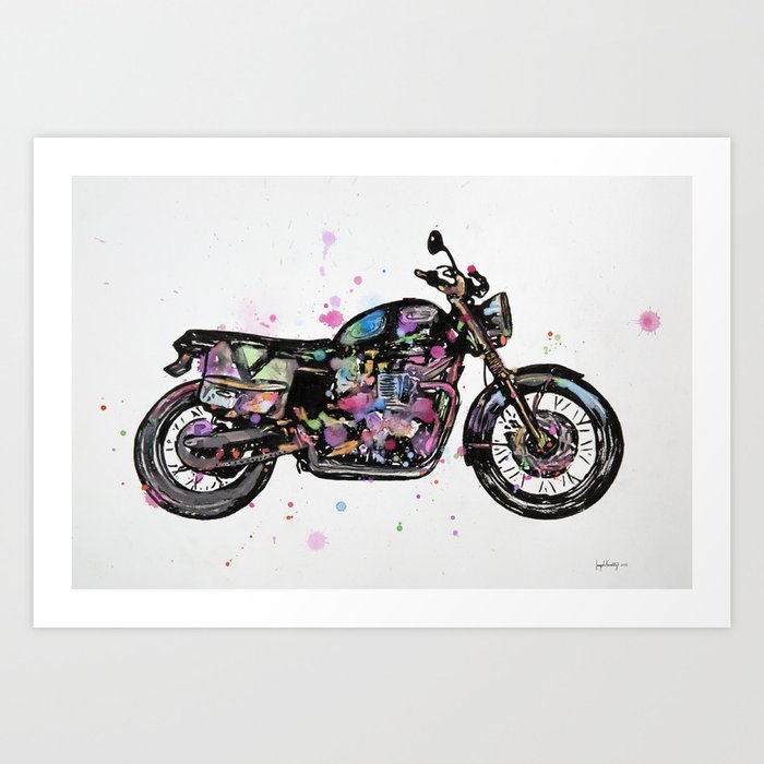 Motorcycle - Bonneville Triumph T100  Art Print