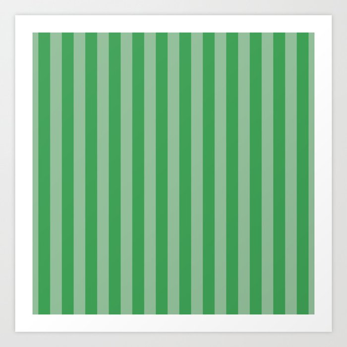 Clover Green Summer Cabana Beach Picnic Stripes Art Print