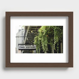 Court of Two Sisters sign with Cascading Greenery Recessed Framed Print