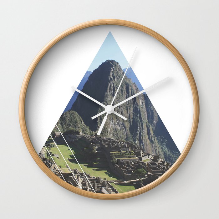 Machu Picchu - Geometric Photography Wall Clock