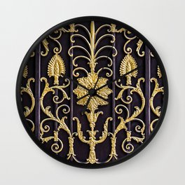 The pattern on metallic gate Wall Clock