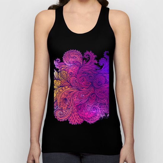 Purple Floral Indian Pattern Unisex Tank Top