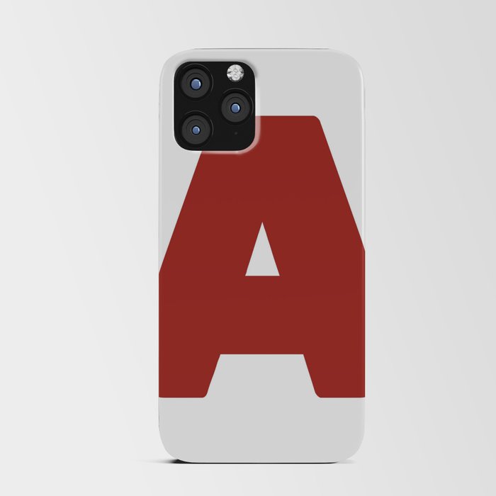 A (Maroon & White Letter) iPhone Card Case