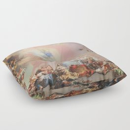 Renaissance Painting Angels Cherubs Aesthetic Allegorical Scene Floor Pillow