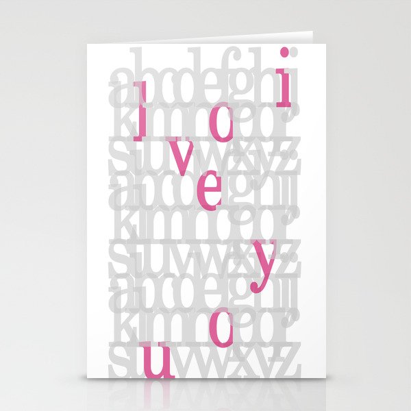 The ABC of i love you. In Pink Stationery Cards