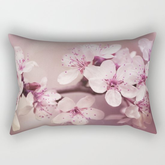 soft pink cherry blossom Rectangular Pillow