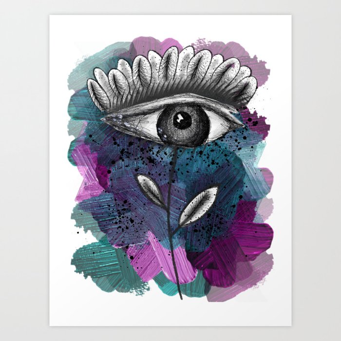 Eye Sunflower  Art Print