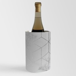 Silver Platinum Geometric White Mable Cubes Wine Chiller