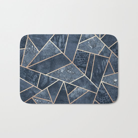 Soft Dark Blue Stone Bath Mat