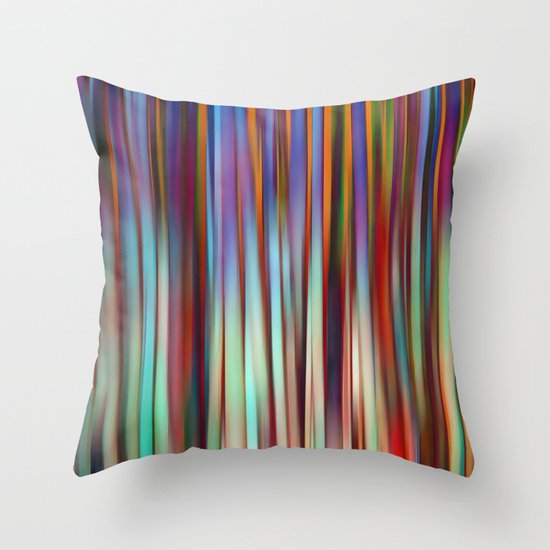 Colored Bamboo Abstract 2 Throw Pillow