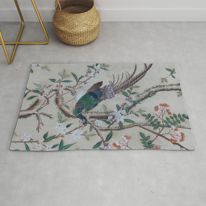 Antique Chinoiserie with Bird Rug