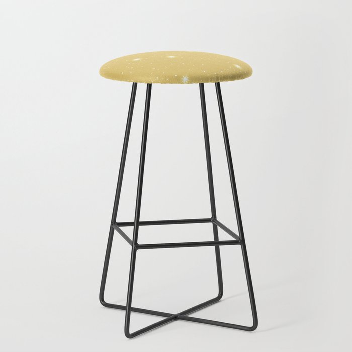 Christmas Pattern Yellow Retro Dots Bar Stool