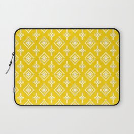 Yellow and White Native American Tribal Pattern Laptop Sleeve