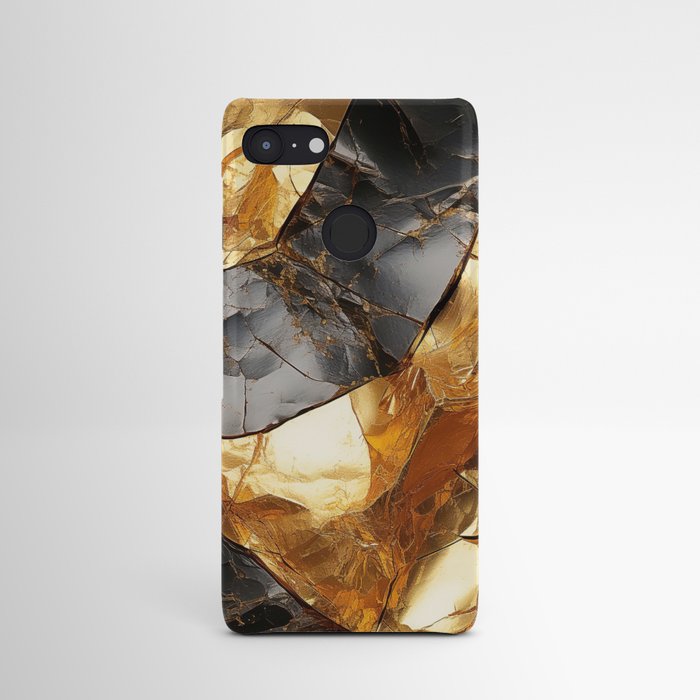 Gold and black shiny metal pattern Android Case