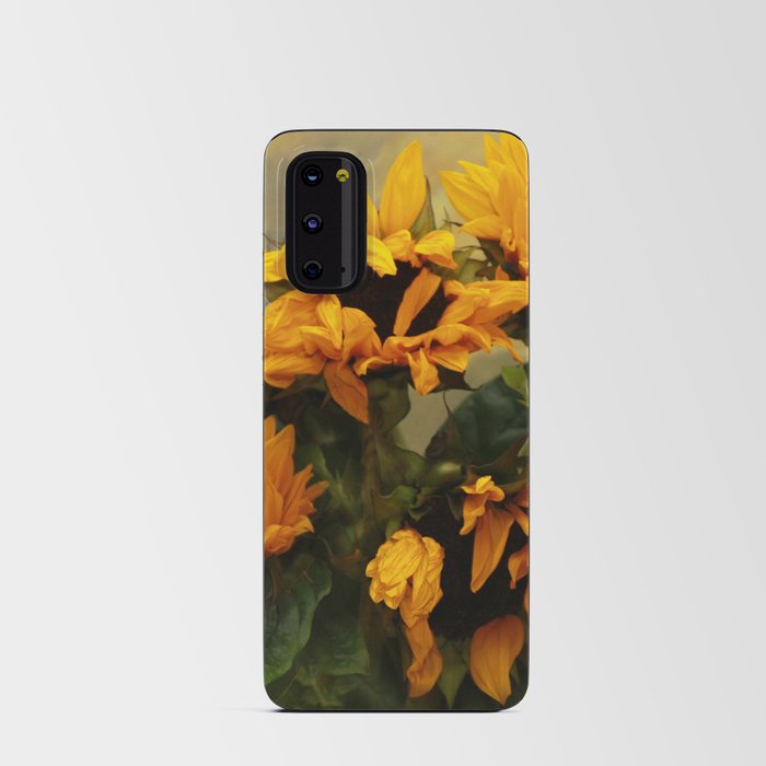 Bouquet of summer Tuscany sunflowers in a vase still life portrait painting Android Card Case