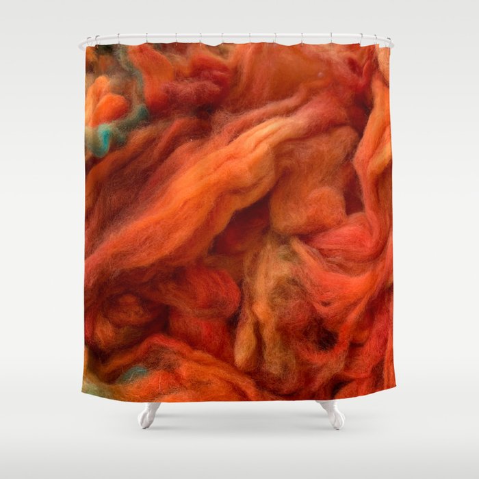 Flaming Orange Mérino Shower Curtain