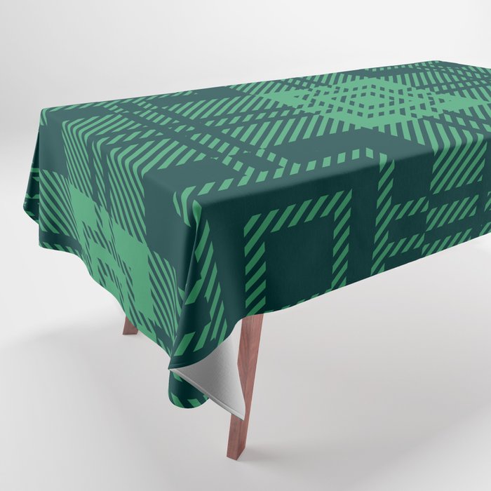 Green Square Pattern Tablecloth