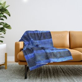 Blue Meditation - Indigo Watercolor Stripes Throw Blanket