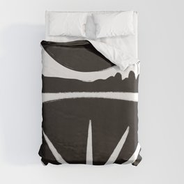 Eyes of the world abstract black and white Duvet Cover