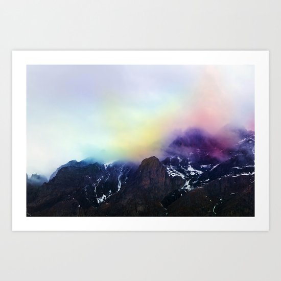 Mountain of Color Fog Art Print