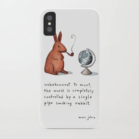 Pipe-smoking rabbit iPhone Case