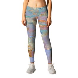 African Dye - Colorful Ink Paint Abstract Ethnic Tribal Rainbow Art Pastel Mud Cloth Leggings