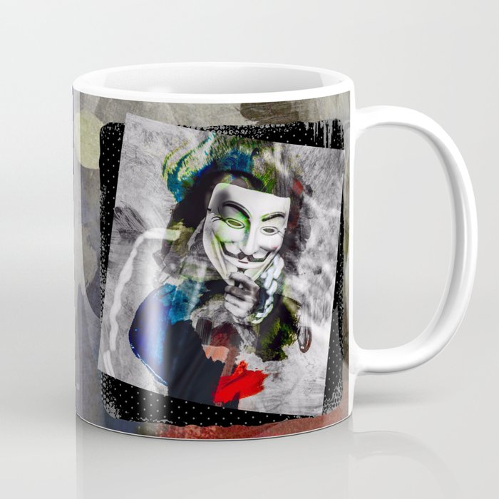 Man Holding Guy Fawkes Mask Coffee Mug By Notbeanz Society6