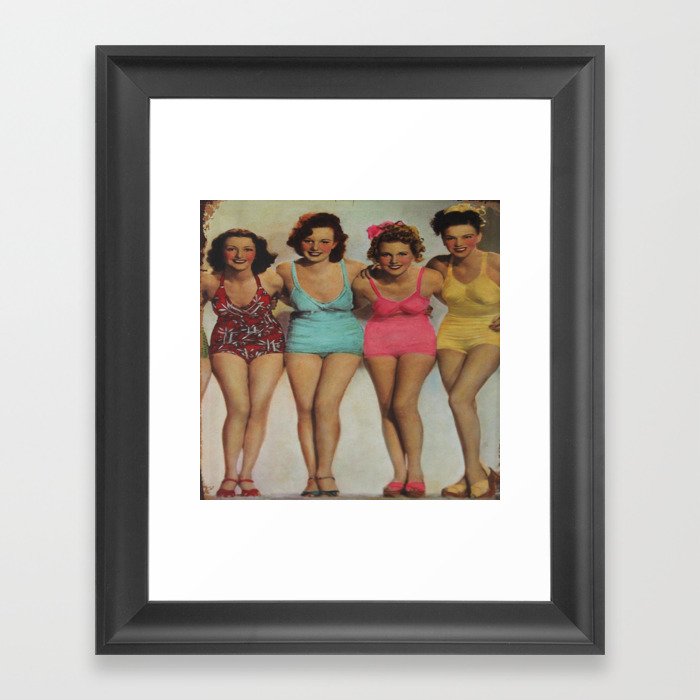 Retro girls just want to have fun Framed Art Print