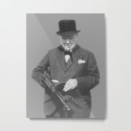 Sir Winston Churchill Metal Print | Painting, Tommygun, Ww2, Political, People, Politics, Winstonchurchill, Englishprimeministers, Greatbritian, Worldwartwo 