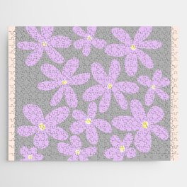 Lavender Yellow Floral Art Print Jigsaw Puzzle