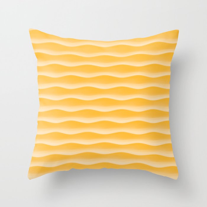 Wave Rows Marigold Throw Pillow