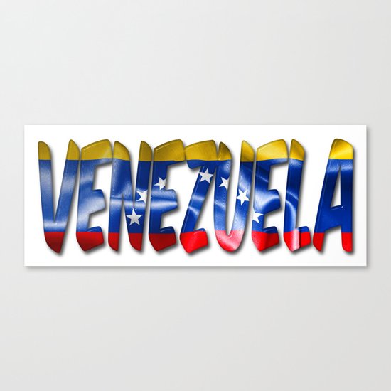 Venezuela Word With Flag Texture Canvas Print