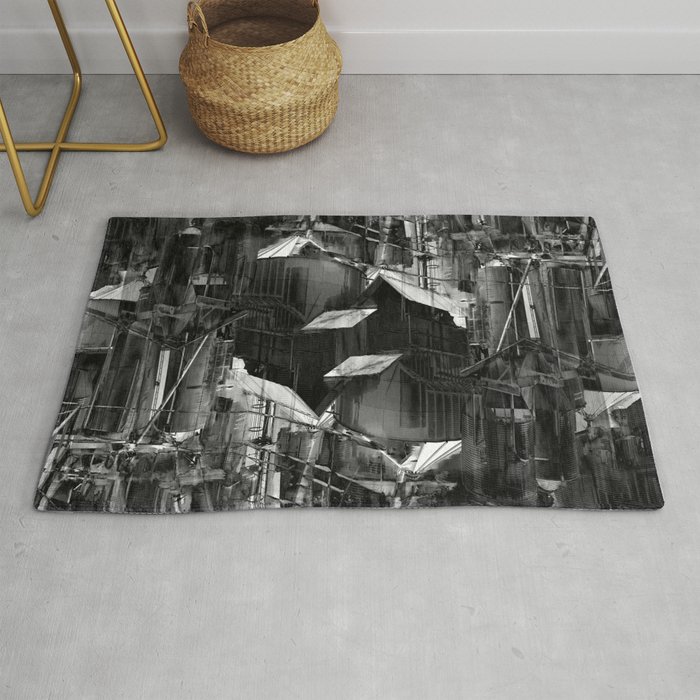 Psychedelic Rug Artist Area Rug Modern Industrial Decor Abstract