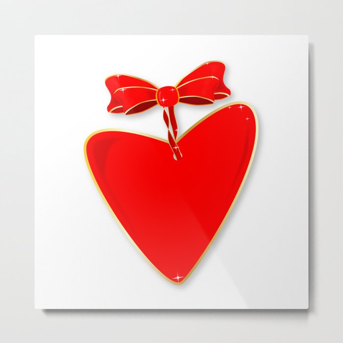 Ribbon Heart Metal Print