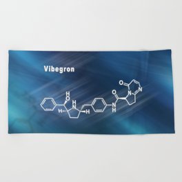 Vibegron drug, Structural chemical formula Beach Towel