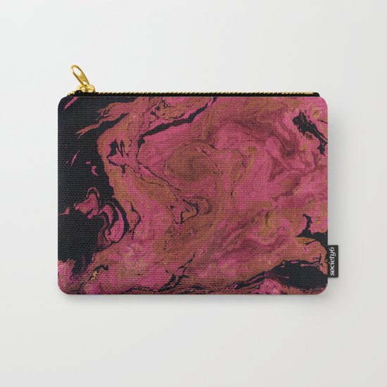Marble texture background black and cream , pink shades . Carry-All Pouch