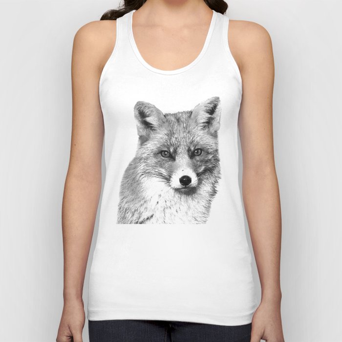 Black and White Fox Tank Top