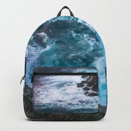 Sunset on the Bay of Biscay Backpack | Biscay, Bay, Sea, Oceansunset, Cantabria, Biscaybay, Spain, Stone, Beach, Atlanticocean 
