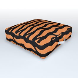 Tiger Wild Animal Print Pattern 324 Orange and Black Outdoor Floor Cushion